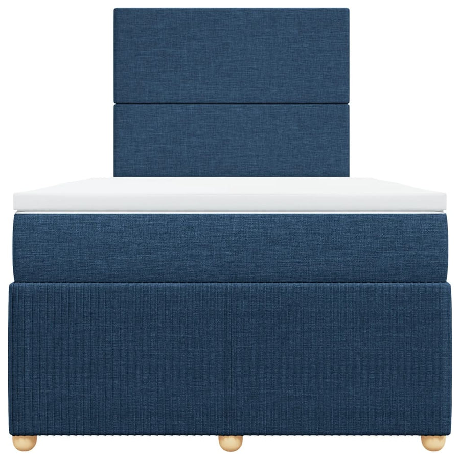 Boxspring met matras stof blauw 120x200 cm