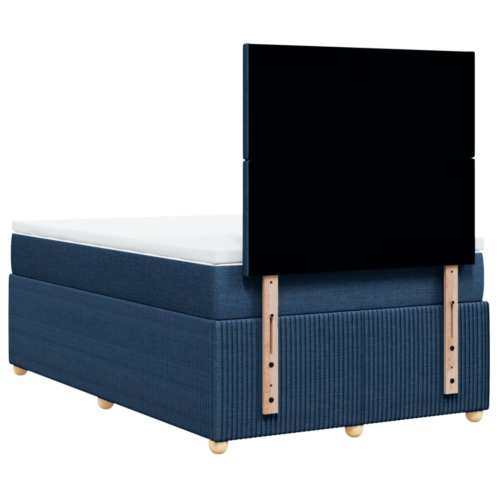 Boxspring met matras stof blauw 120x200 cm