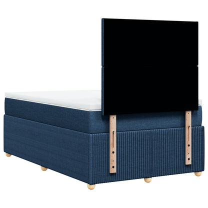 Boxspring met matras stof blauw 120x200 cm