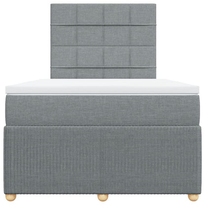 Boxspring met matras stof lichtgrijs 120x200 cm