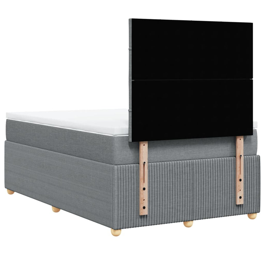 Boxspring met matras stof lichtgrijs 120x200 cm