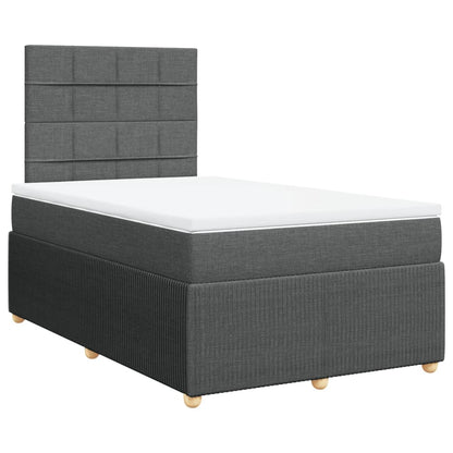 Boxspring met matras stof donkergrijs 120x200 cm