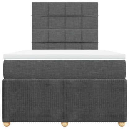 Boxspring met matras stof donkergrijs 120x200 cm