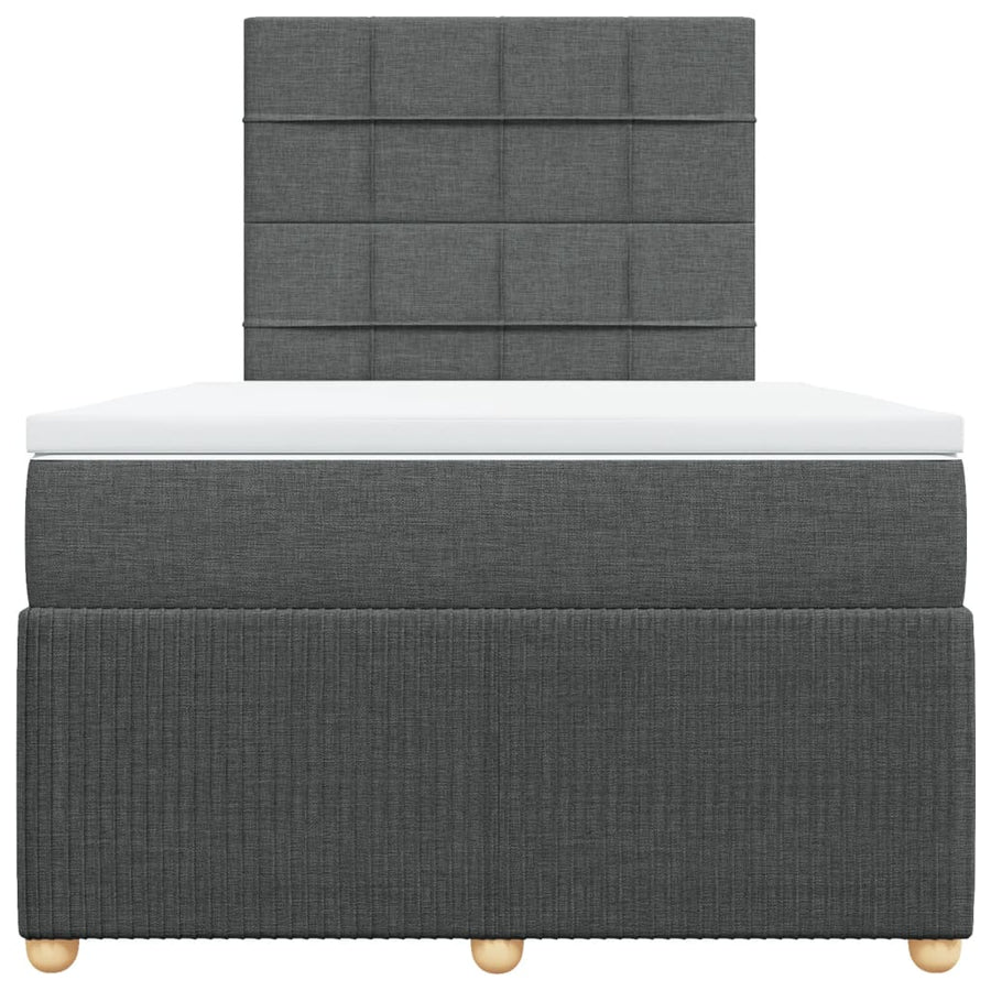 Boxspring met matras stof donkergrijs 120x200 cm