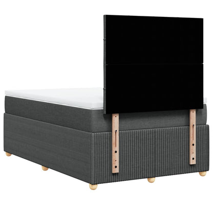 Boxspring met matras stof donkergrijs 120x200 cm