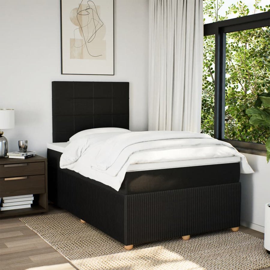 Boxspring met matras stof zwart 120x200 cm