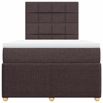 Boxspring met matras stof donkerbruin 120x200 cm