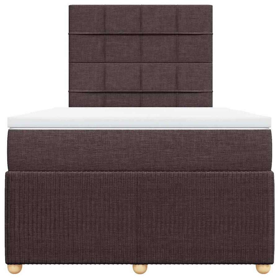 Boxspring met matras stof donkerbruin 120x200 cm