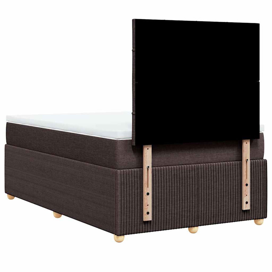 Boxspring met matras stof donkerbruin 120x200 cm