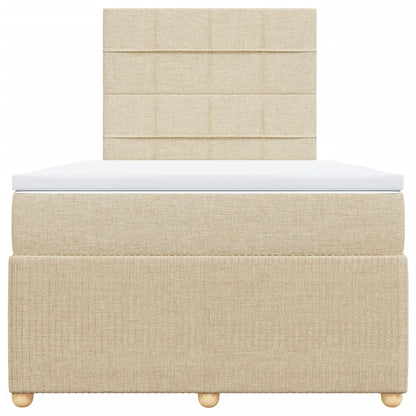 Boxspring met matras stof crèmekleurig 120x200 cm