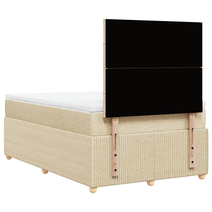 Boxspring met matras stof crèmekleurig 120x200 cm