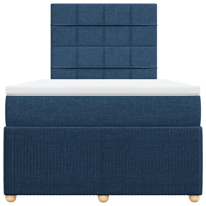 Boxspring met matras stof blauw 120x200 cm
