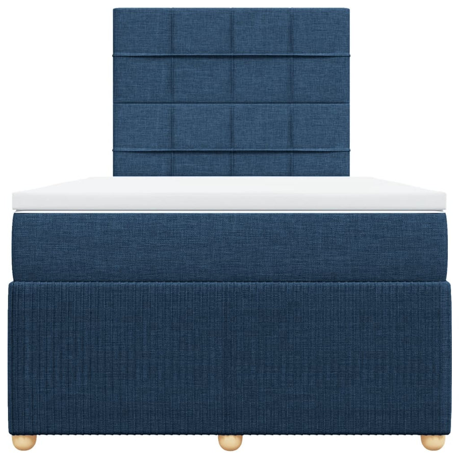 Boxspring met matras stof blauw 120x200 cm