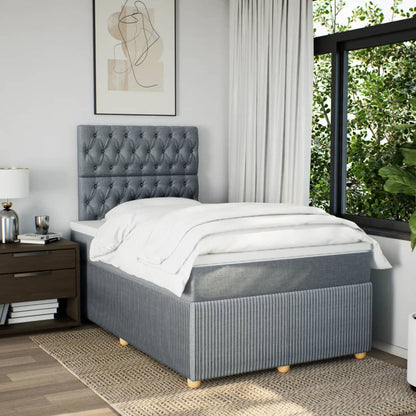 Boxspring met matras stof lichtgrijs 120x200 cm