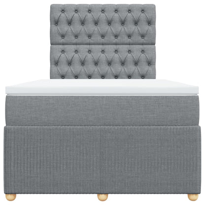 Boxspring met matras stof lichtgrijs 120x200 cm