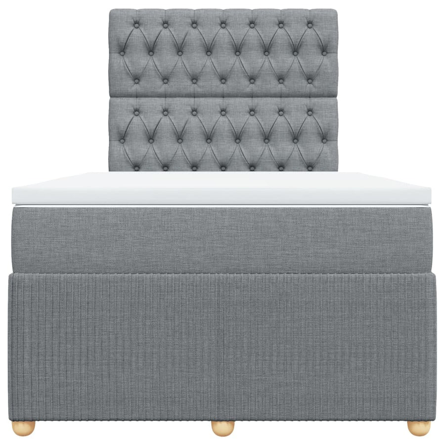 Boxspring met matras stof lichtgrijs 120x200 cm