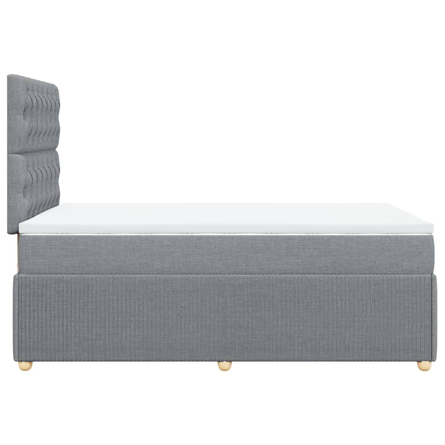 Boxspring met matras stof lichtgrijs 120x200 cm