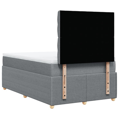 Boxspring met matras stof lichtgrijs 120x200 cm