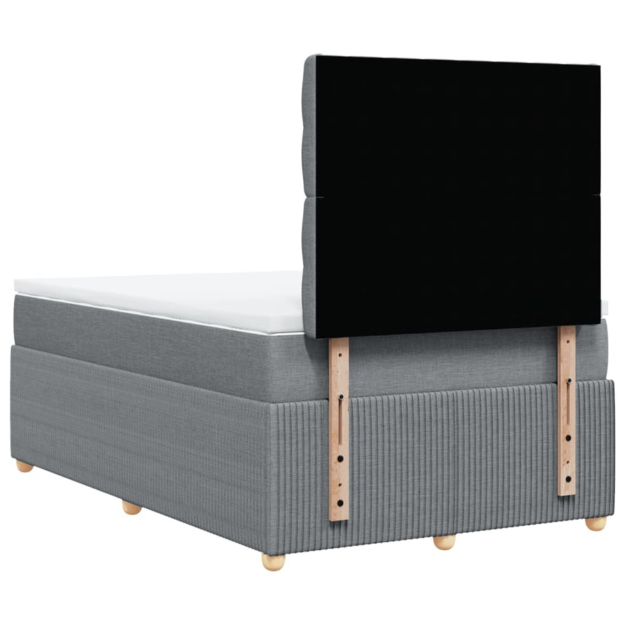 Boxspring met matras stof lichtgrijs 120x200 cm