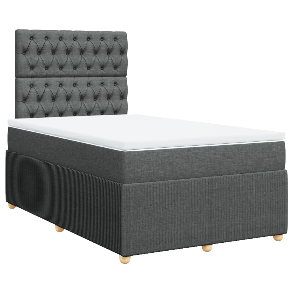 Boxspring met matras stof donkergrijs 120x200 cm