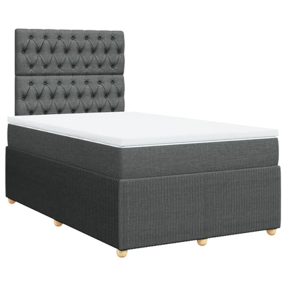 Boxspring met matras stof donkergrijs 120x200 cm