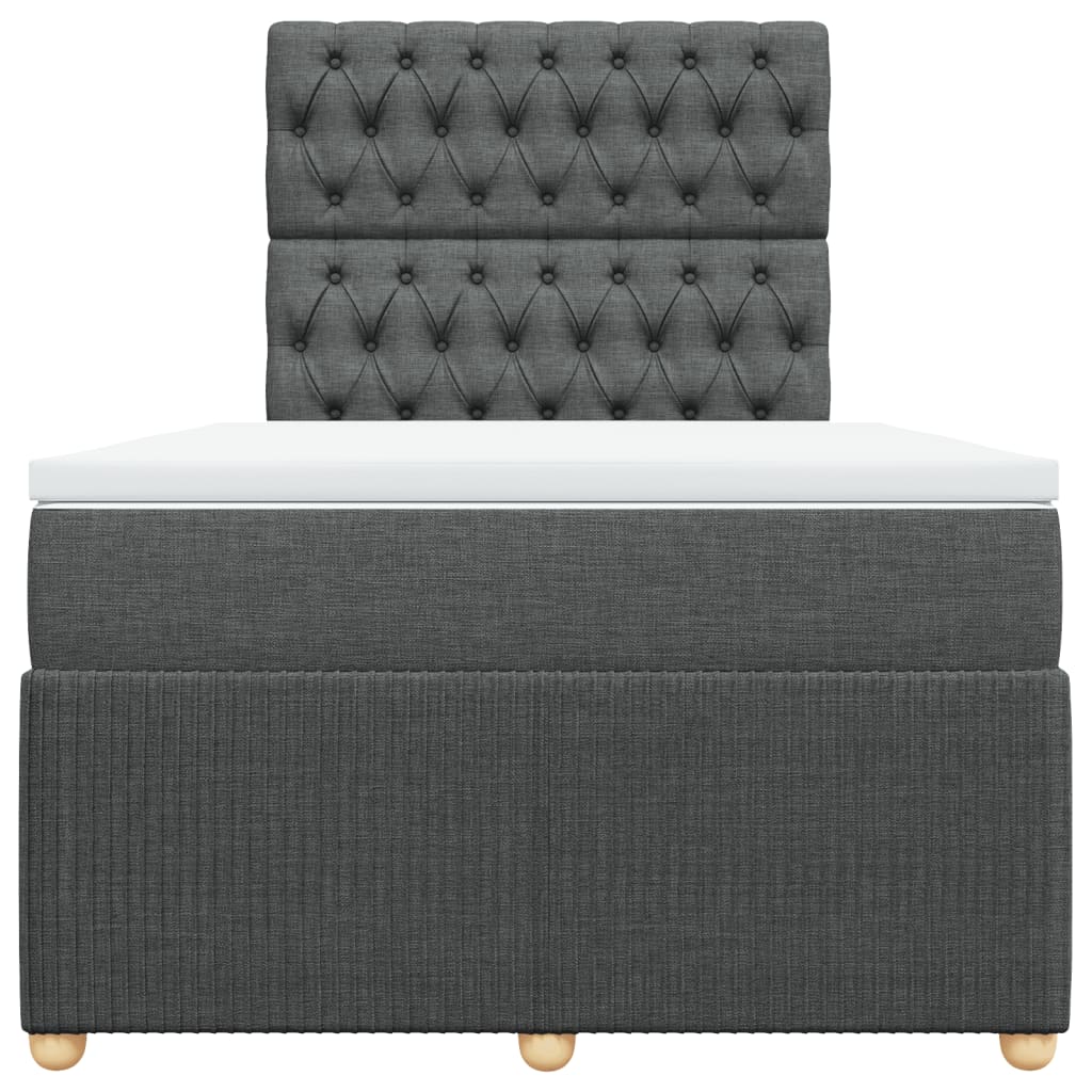 Boxspring met matras stof donkergrijs 120x200 cm