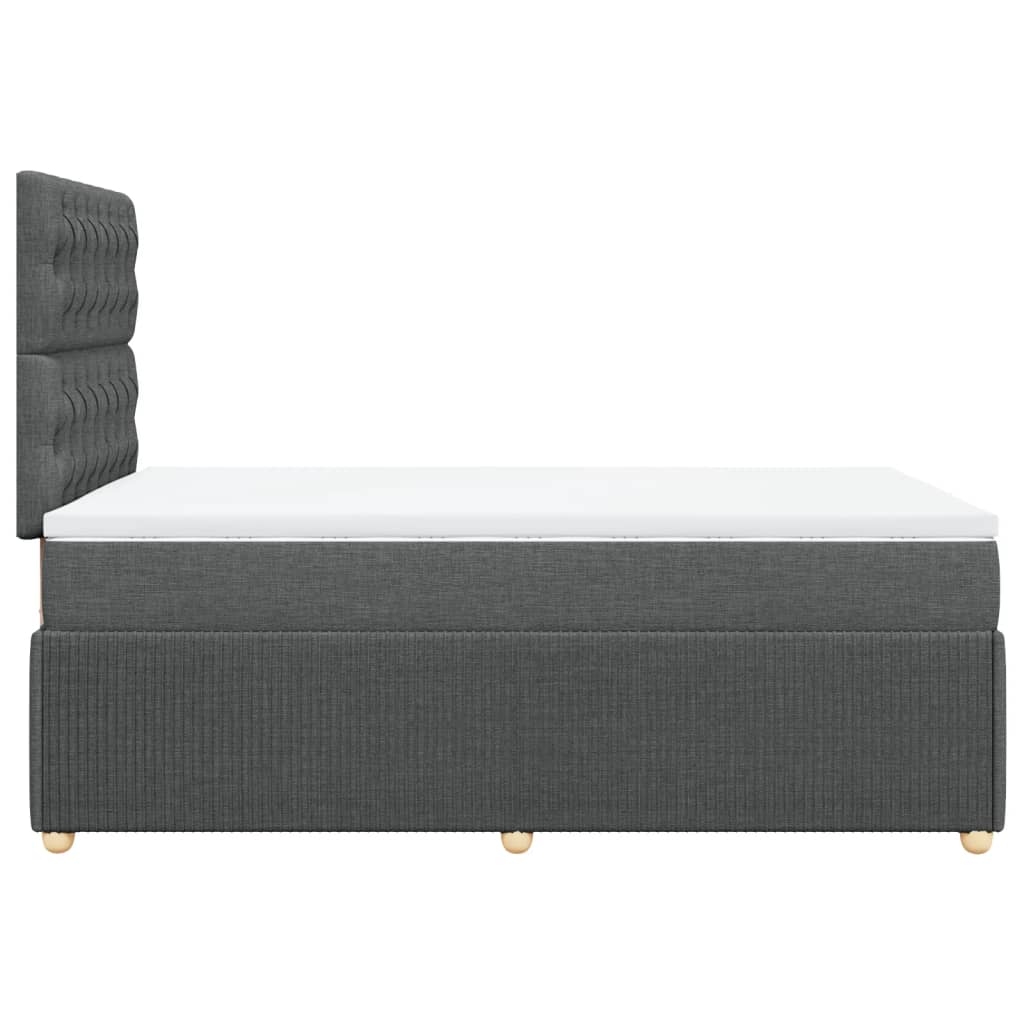 Boxspring met matras stof donkergrijs 120x200 cm