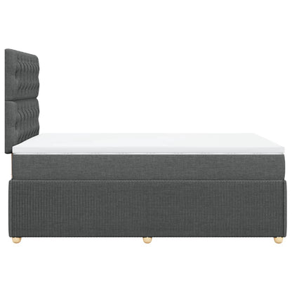 Boxspring met matras stof donkergrijs 120x200 cm