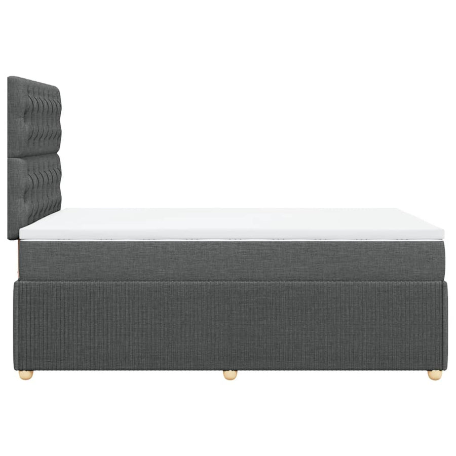 Boxspring met matras stof donkergrijs 120x200 cm