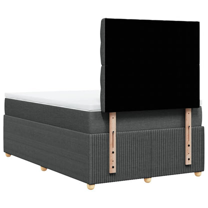 Boxspring met matras stof donkergrijs 120x200 cm