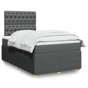 Boxspring met matras 120x200 cm donkergrijs