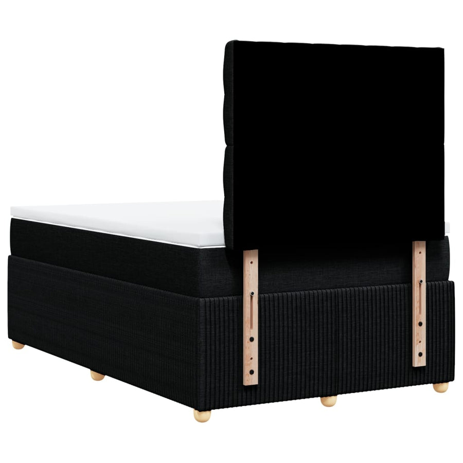 Boxspring met matras stof zwart 120x200 cm