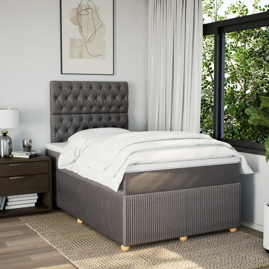Boxspring met matras stof taupe 120x200 cm