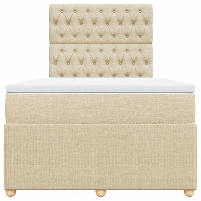 Boxspring met matras stof crèmekleurig 120x200 cm