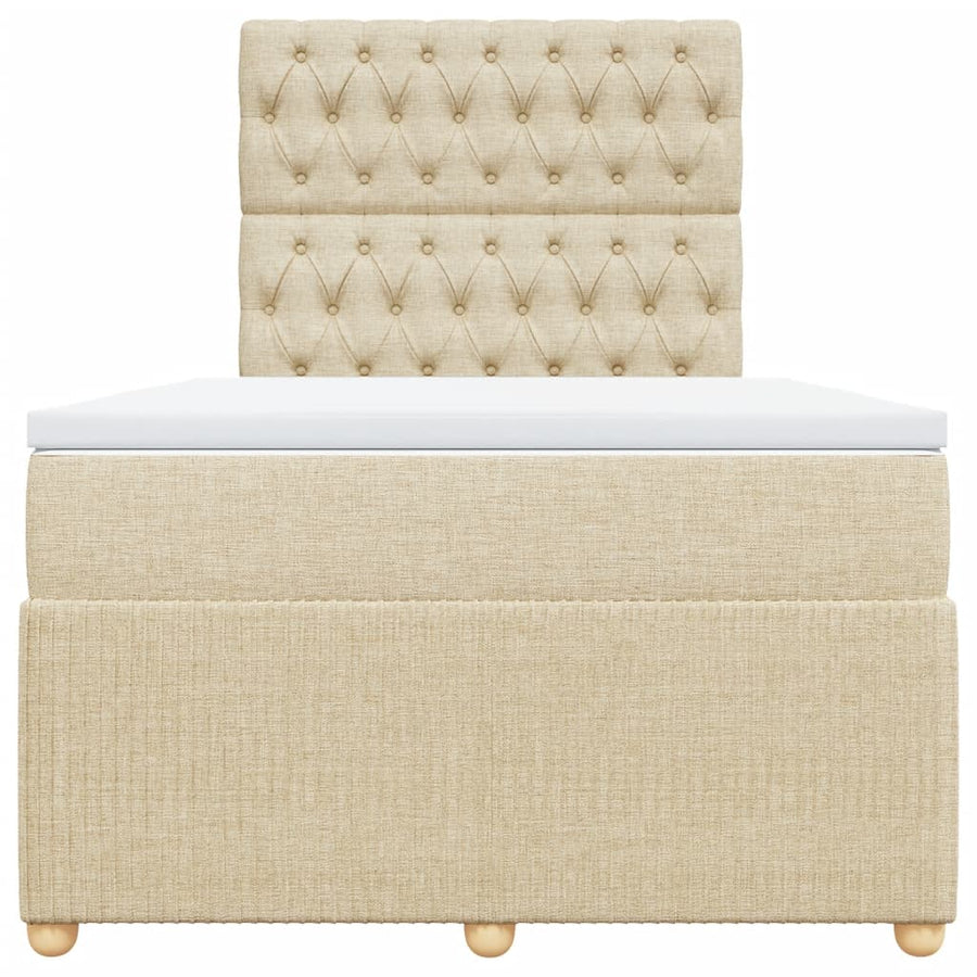 Boxspring met matras stof crèmekleurig 120x200 cm