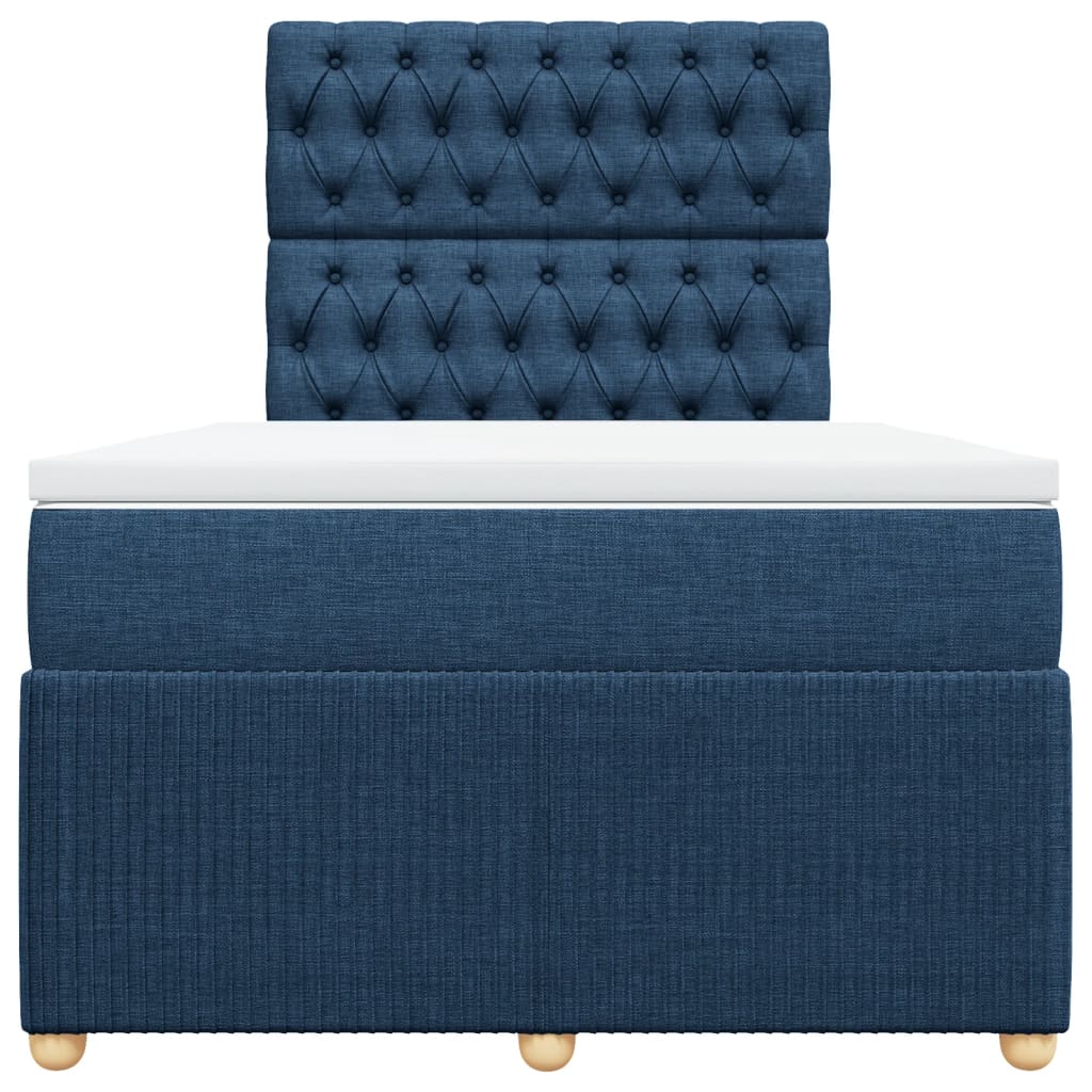 Boxspring met matras stof blauw 120x200 cm