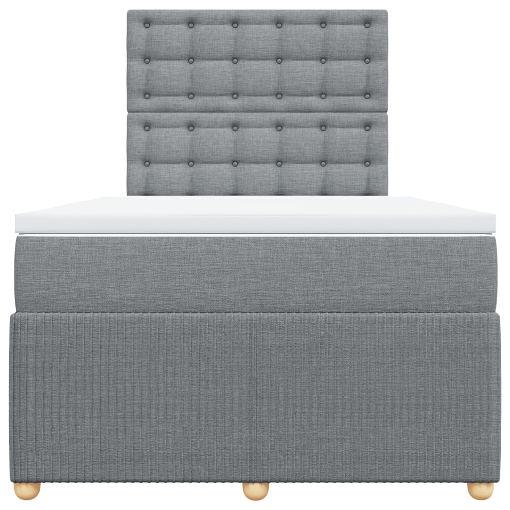 Boxspring met matras stof lichtgrijs 120x200 cm