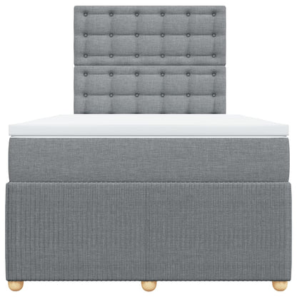 Boxspring met matras stof lichtgrijs 120x200 cm