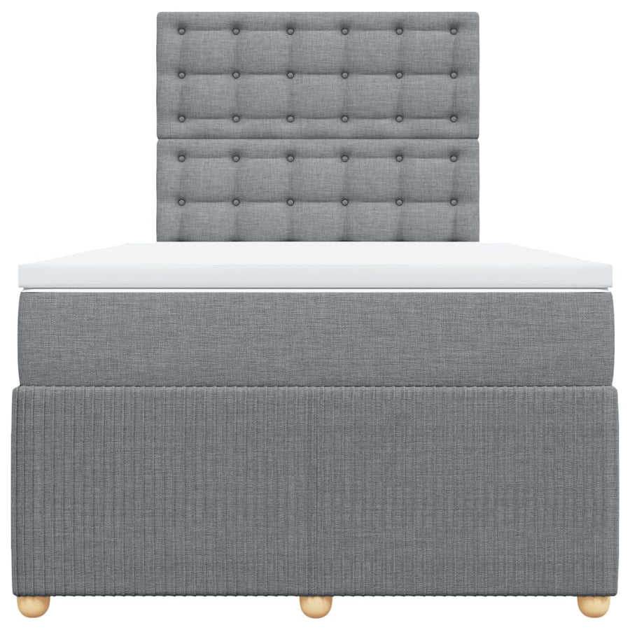 Boxspring met matras stof lichtgrijs 120x200 cm