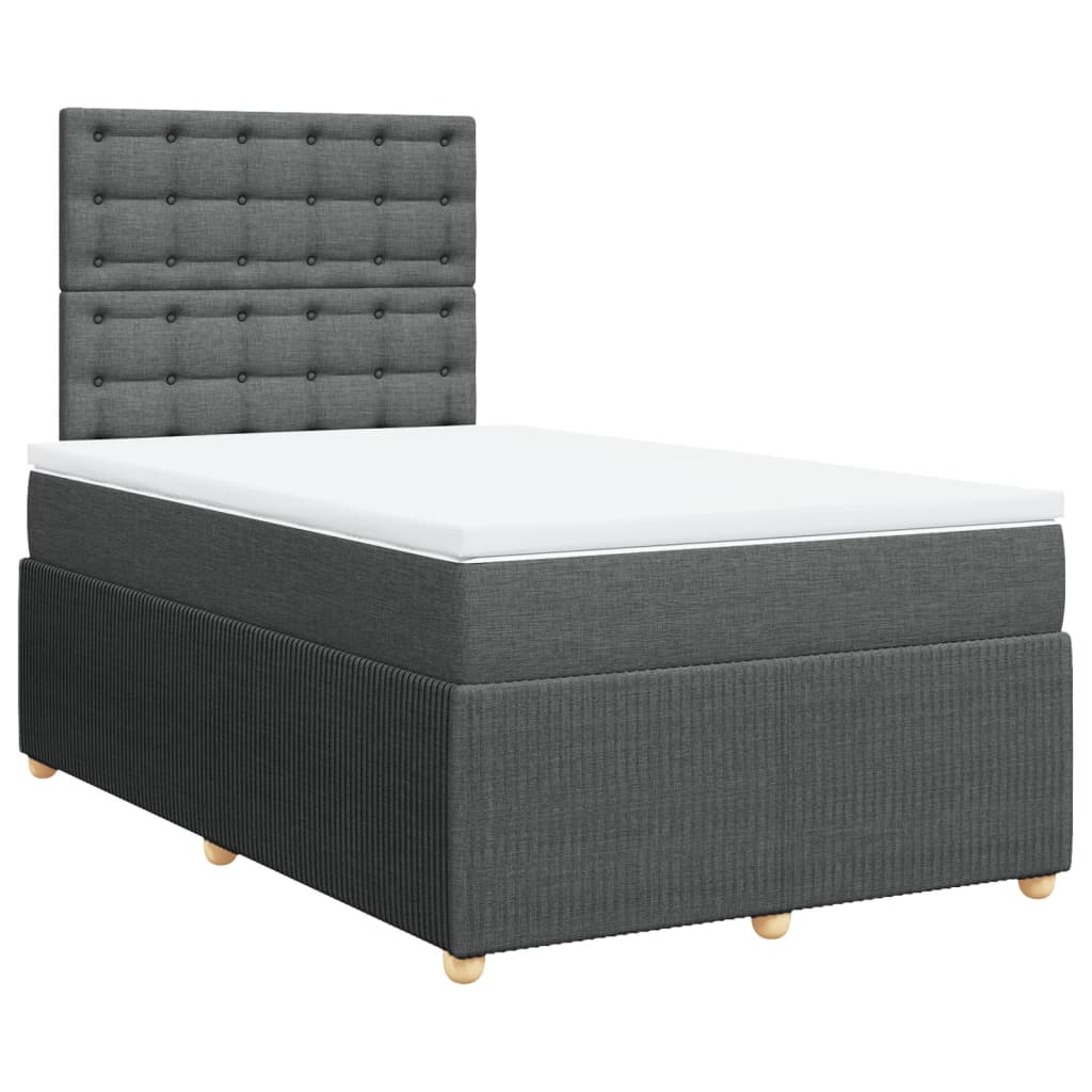 Boxspring met matras stof donkergrijs 120x200 cm
