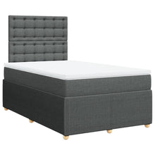 Boxspring met matras stof donkergrijs 120x200 cm