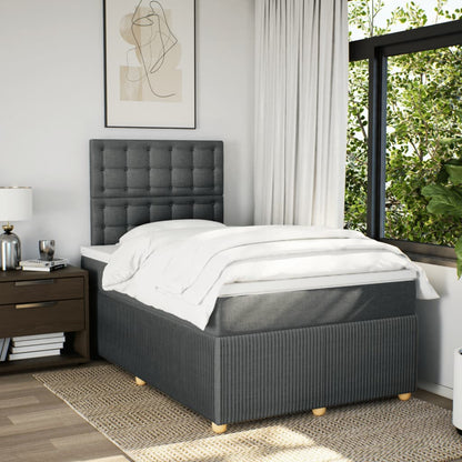 Boxspring met matras stof donkergrijs 120x200 cm