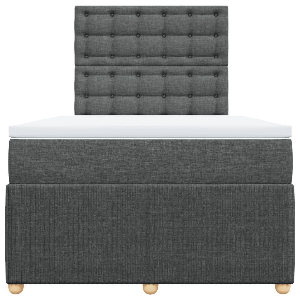 Boxspring met matras stof donkergrijs 120x200 cm
