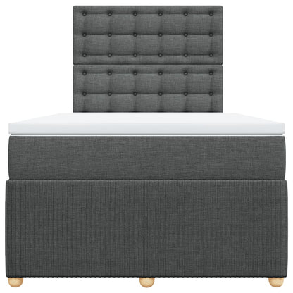 Boxspring met matras stof donkergrijs 120x200 cm