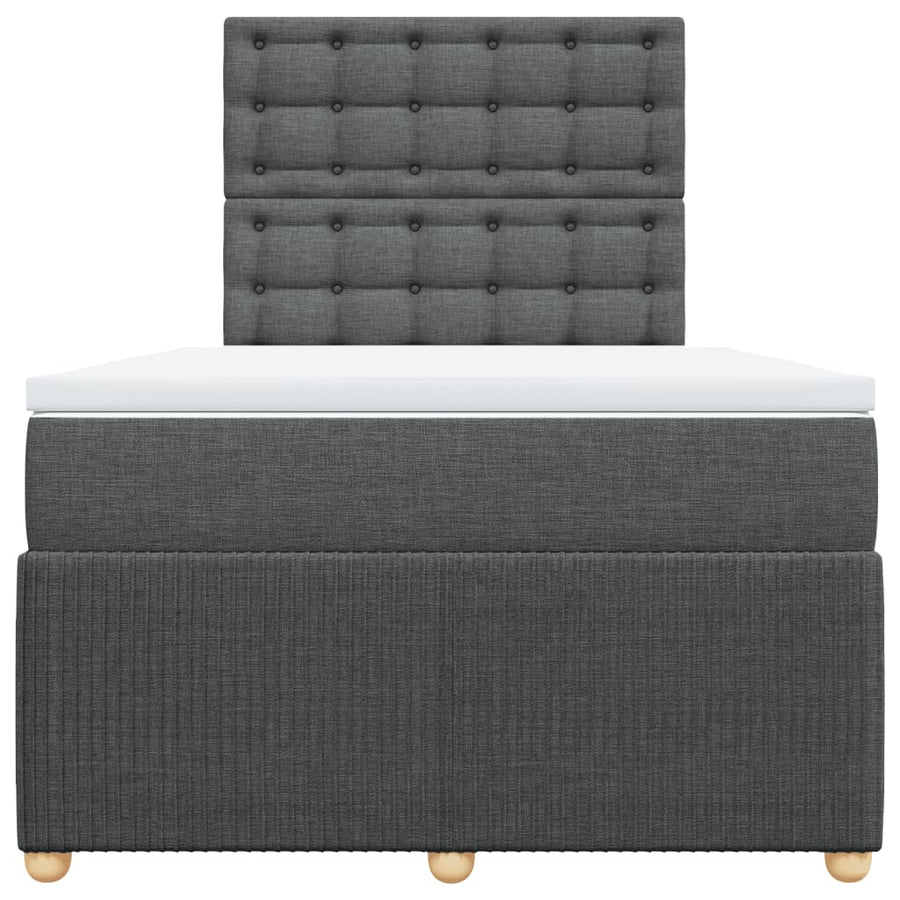 Boxspring met matras stof donkergrijs 120x200 cm