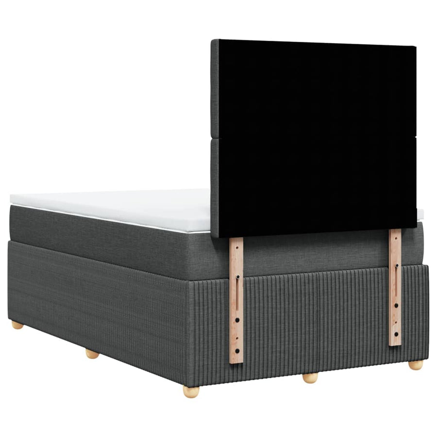 Boxspring met matras stof donkergrijs 120x200 cm