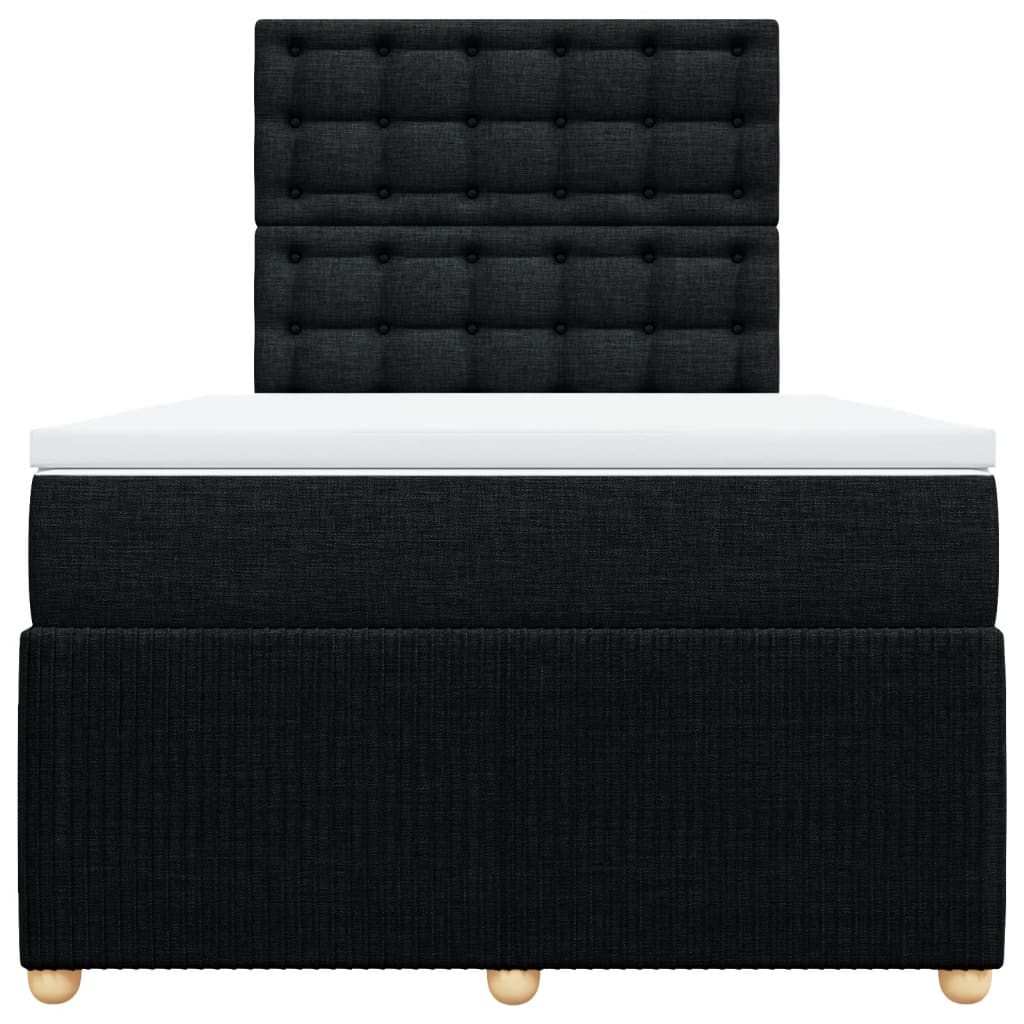 Boxspring met matras stof zwart 120x200 cm