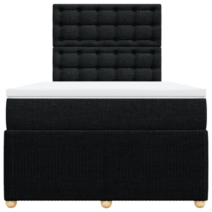 Boxspring met matras stof zwart 120x200 cm