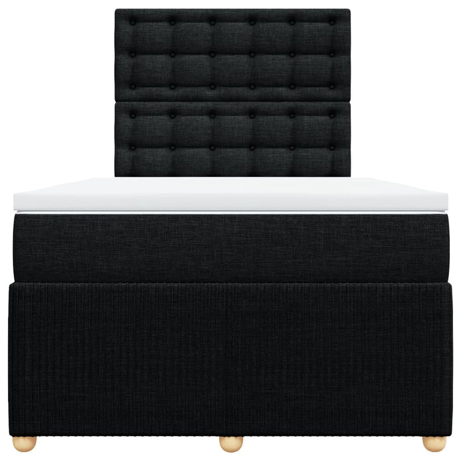 Boxspring met matras stof zwart 120x200 cm