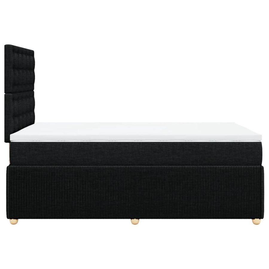 Boxspring met matras stof zwart 120x200 cm